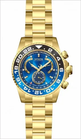 Invicta Reserve Perpetual Chronograph Quartz Blue Dial Batman Bezel Men's Watch 29959