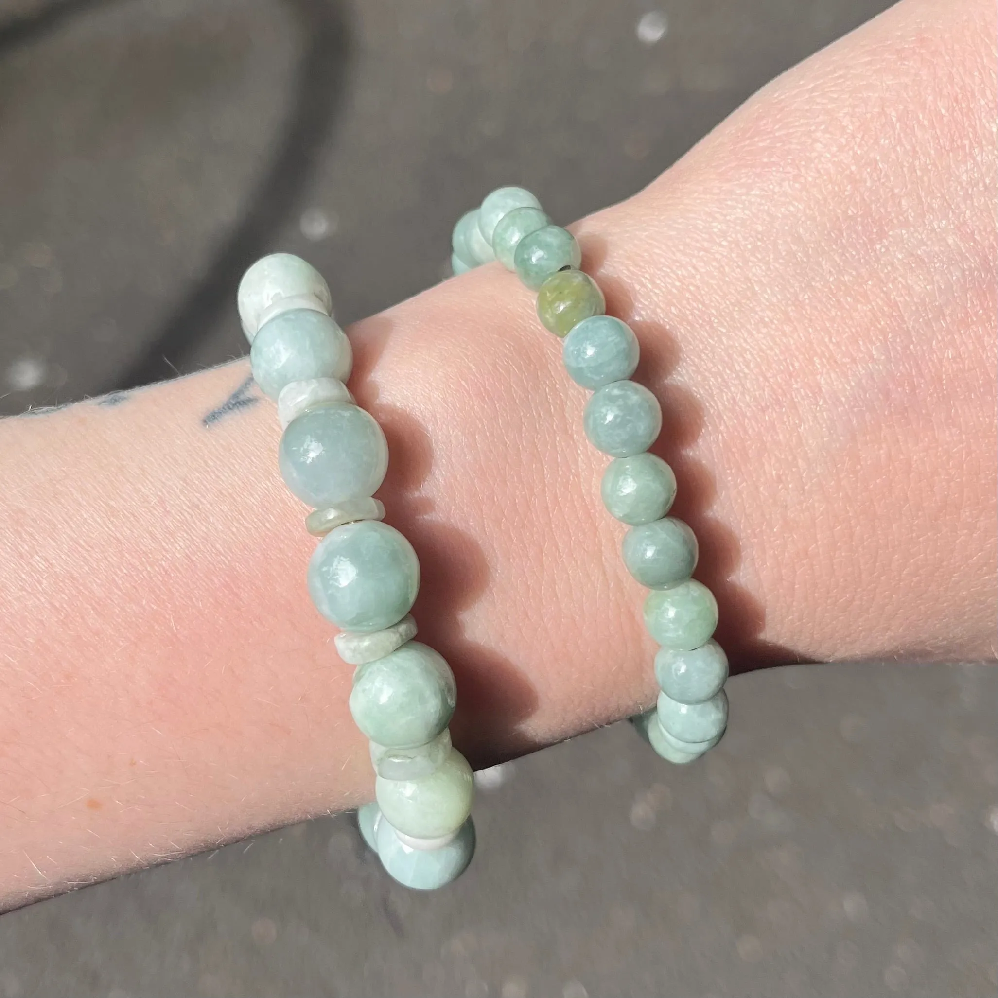 Jade Stretch Bead Bracelet, NX