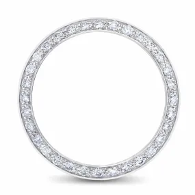 LADIES .70CT BEAD SET DIAMOND BEZEL 18KW FOR ROLEX DATE, DATEJUST, PRESIDENT 26M