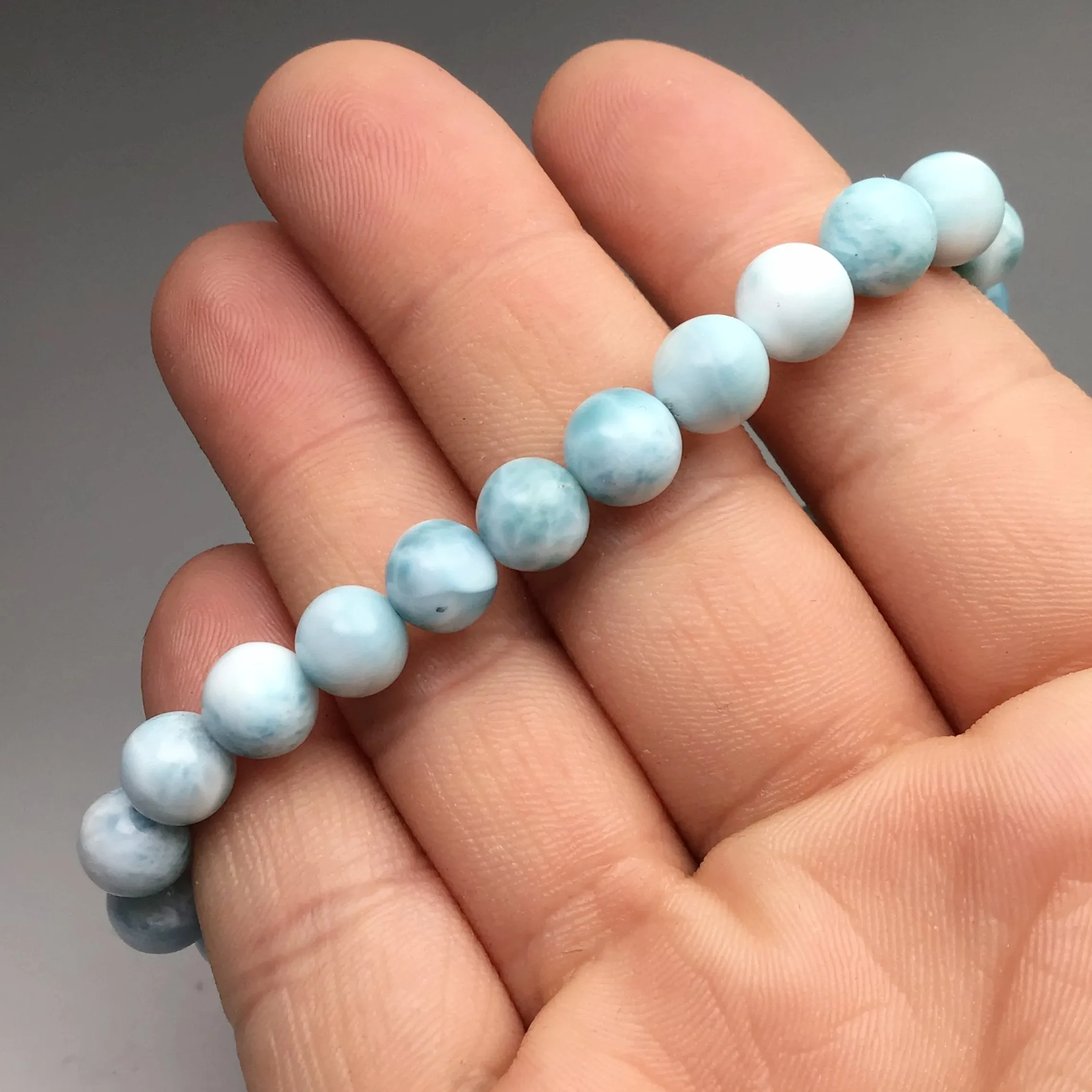 Larimar Beaded Bracelet - 8mm