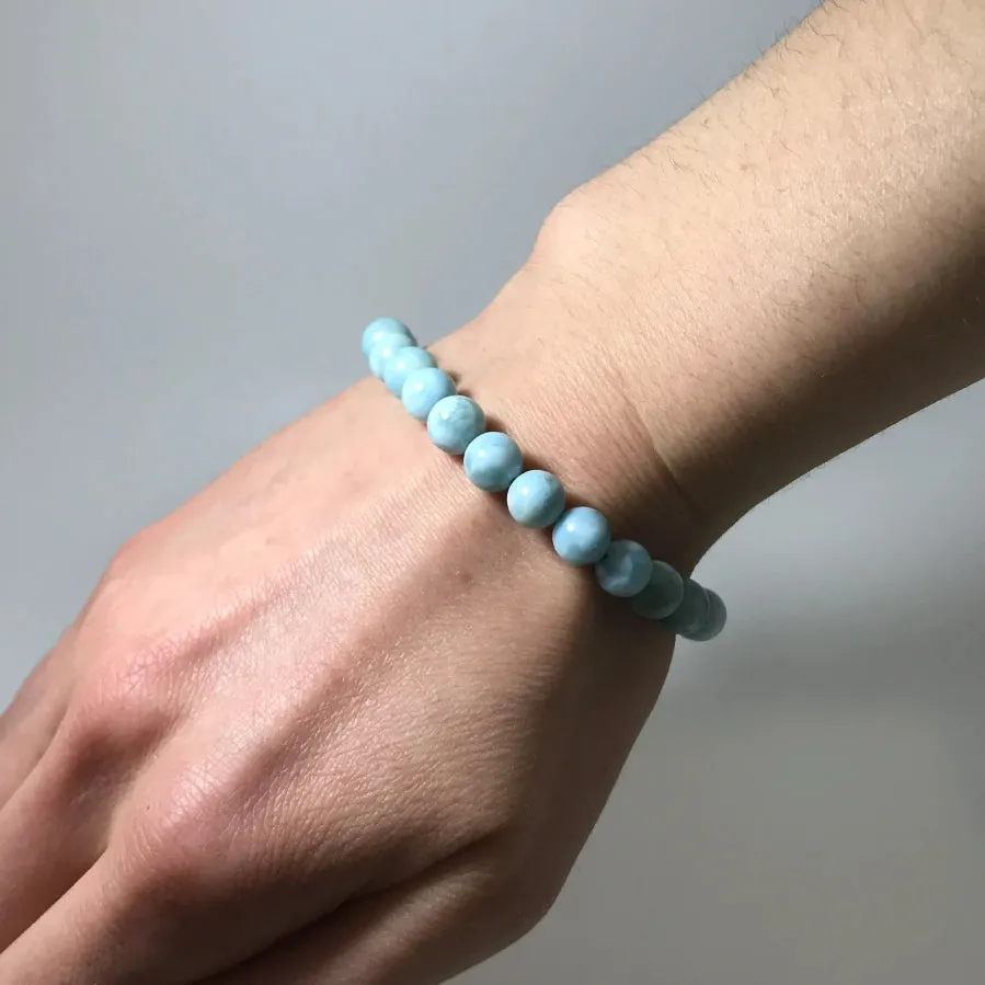 Larimar Beaded Bracelet - 8mm