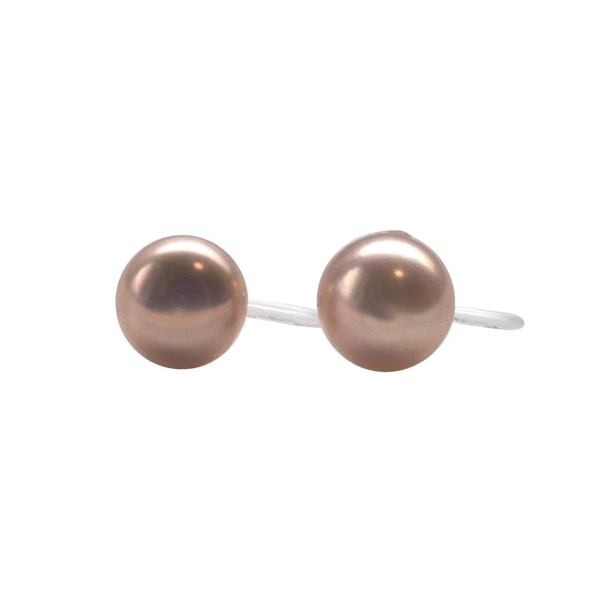 Lavender pink freshwater pearl invisible clip on earrings