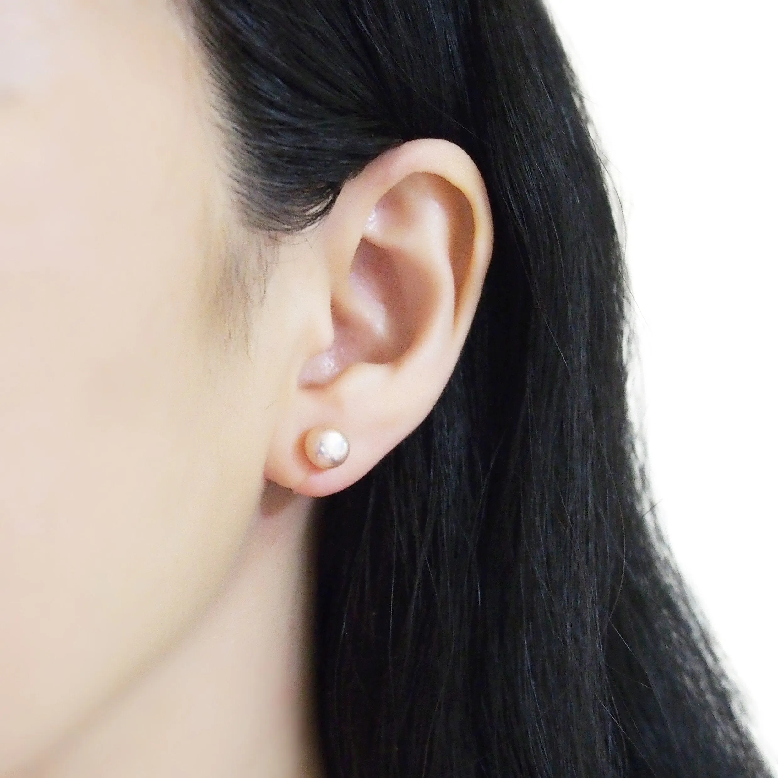 Lavender pink freshwater pearl invisible clip on earrings