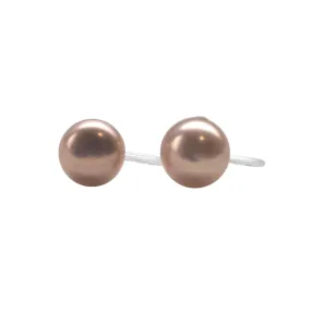 Lavender pink freshwater pearl invisible clip on earrings