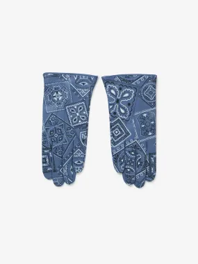 Leather COOKIE Bandana Gloves (Blue)