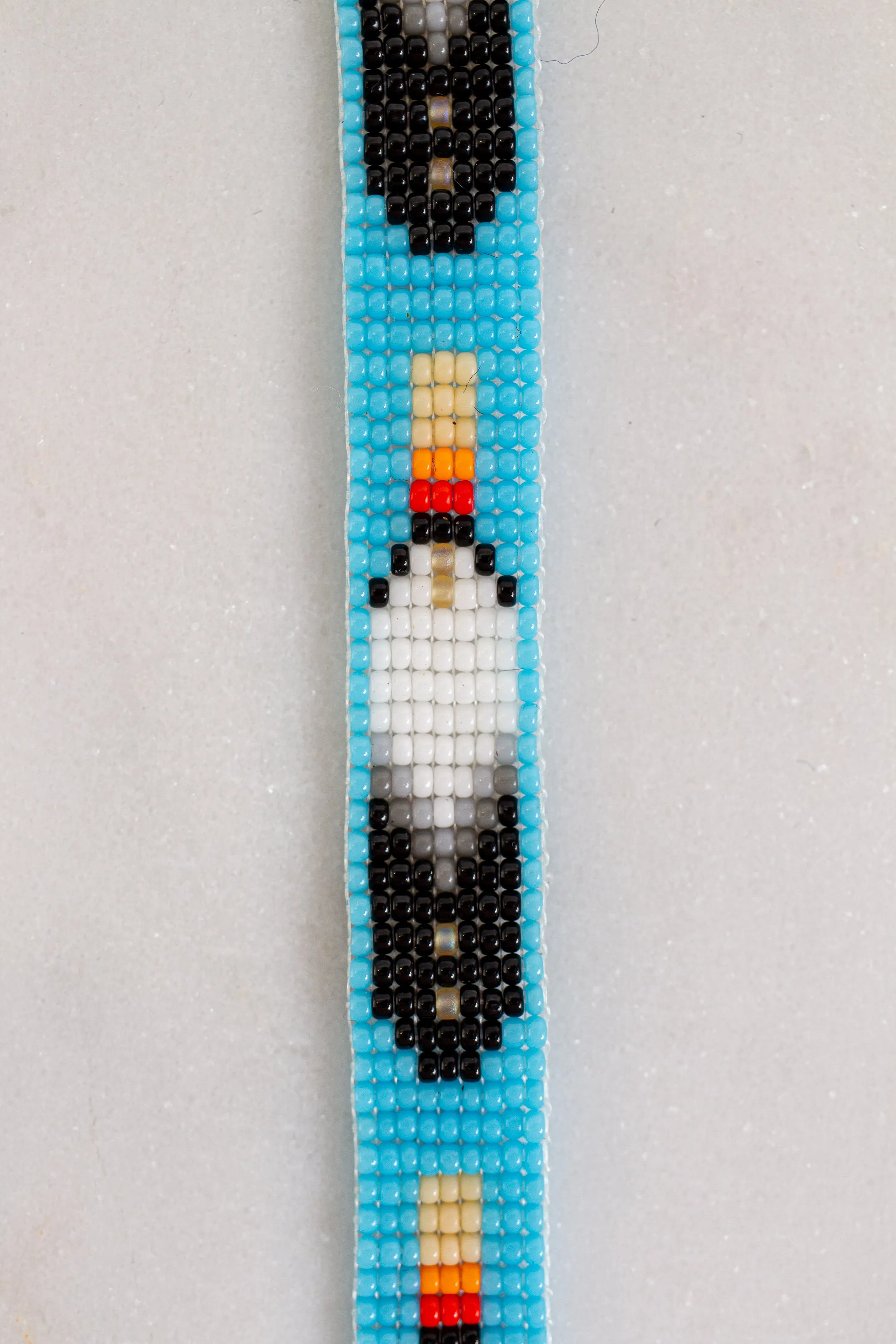 Light Blue and Black Feather Beaded Bracelet
