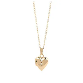 Little Girl's Gold First Keepsake Heart Locket Necklace