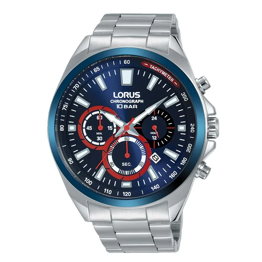 Lorus Chronograph Blue and Silver Watch RT377HX-9