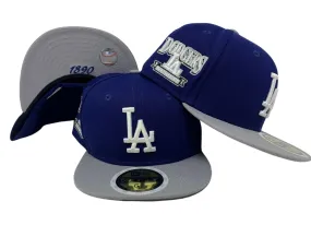 Los Angeles Dodgers Kids Fitted New Era 59Fifty Hidden Cap Hat Blue Grey
