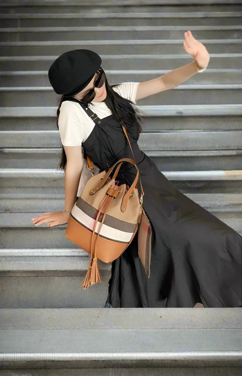 Luxury Versatile  Bag for Women – Tassel Decor Shoulder & Crossbody Travel Bag
