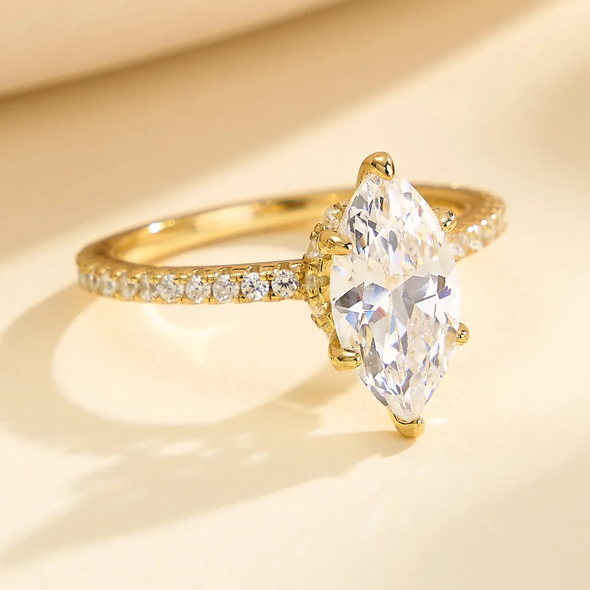 Marquise Ring in gold - sterling silver