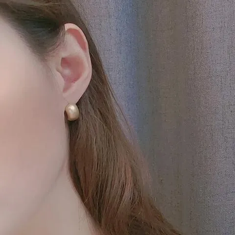 Matt Gold Round Invisible Clip On Earrings
