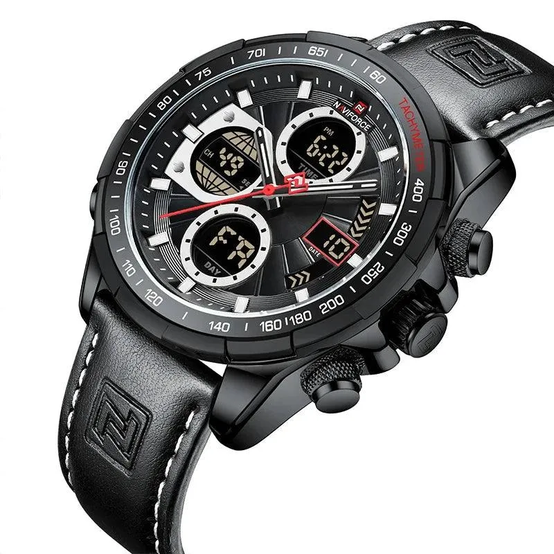 Men's Military Quartz Chronograph Watch – Luxury Waterproof Sports