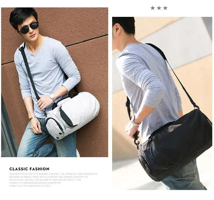 Men's Portable Color Blocked Travel Crossbody Bag