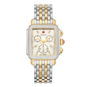 Michele Deco Two-Tone 18k Gold Diamond Watch