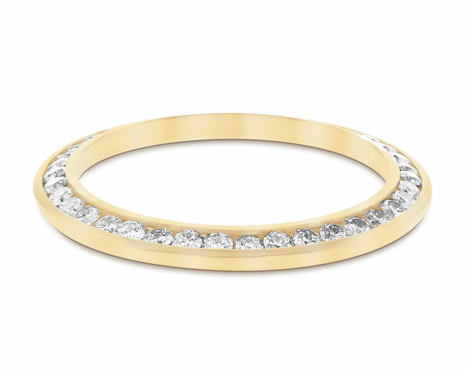 MIDSIZE 2.20CT CHANNEL SET DIAMOND BEZEL 14KY FOR ROLEX 31MM DATEJUST, PRESIDENT