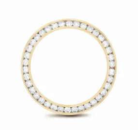 MIDSIZE 2.20CT CHANNEL SET DIAMOND BEZEL 14KY FOR ROLEX 31MM DATEJUST, PRESIDENT