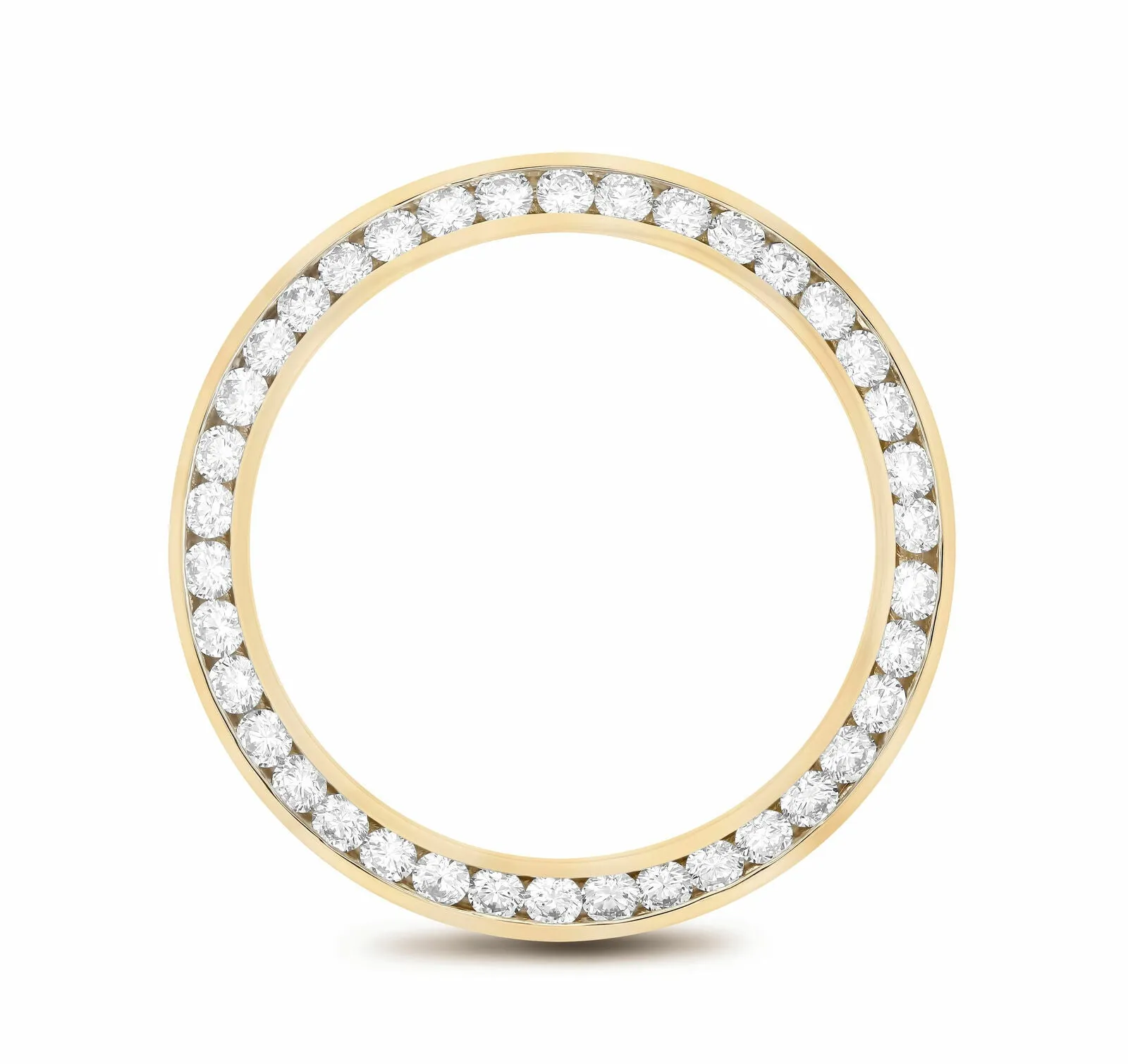 MIDSIZE 2.20CT CHANNEL SET DIAMOND BEZEL 14KY FOR ROLEX 31MM DATEJUST, PRESIDENT
