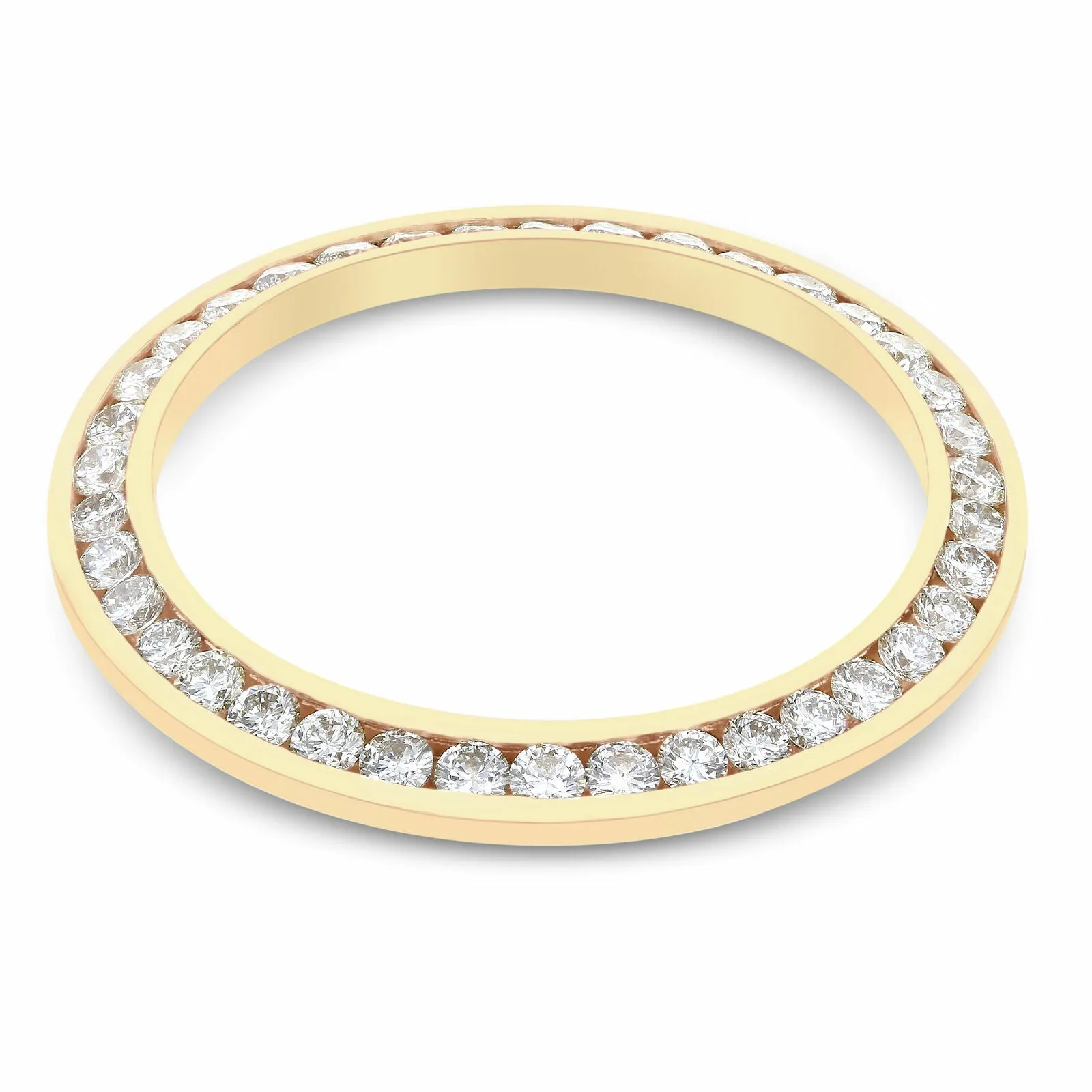 MIDSIZE 2.20CT CHANNEL SET DIAMOND BEZEL 14KY FOR ROLEX 31MM DATEJUST, PRESIDENT