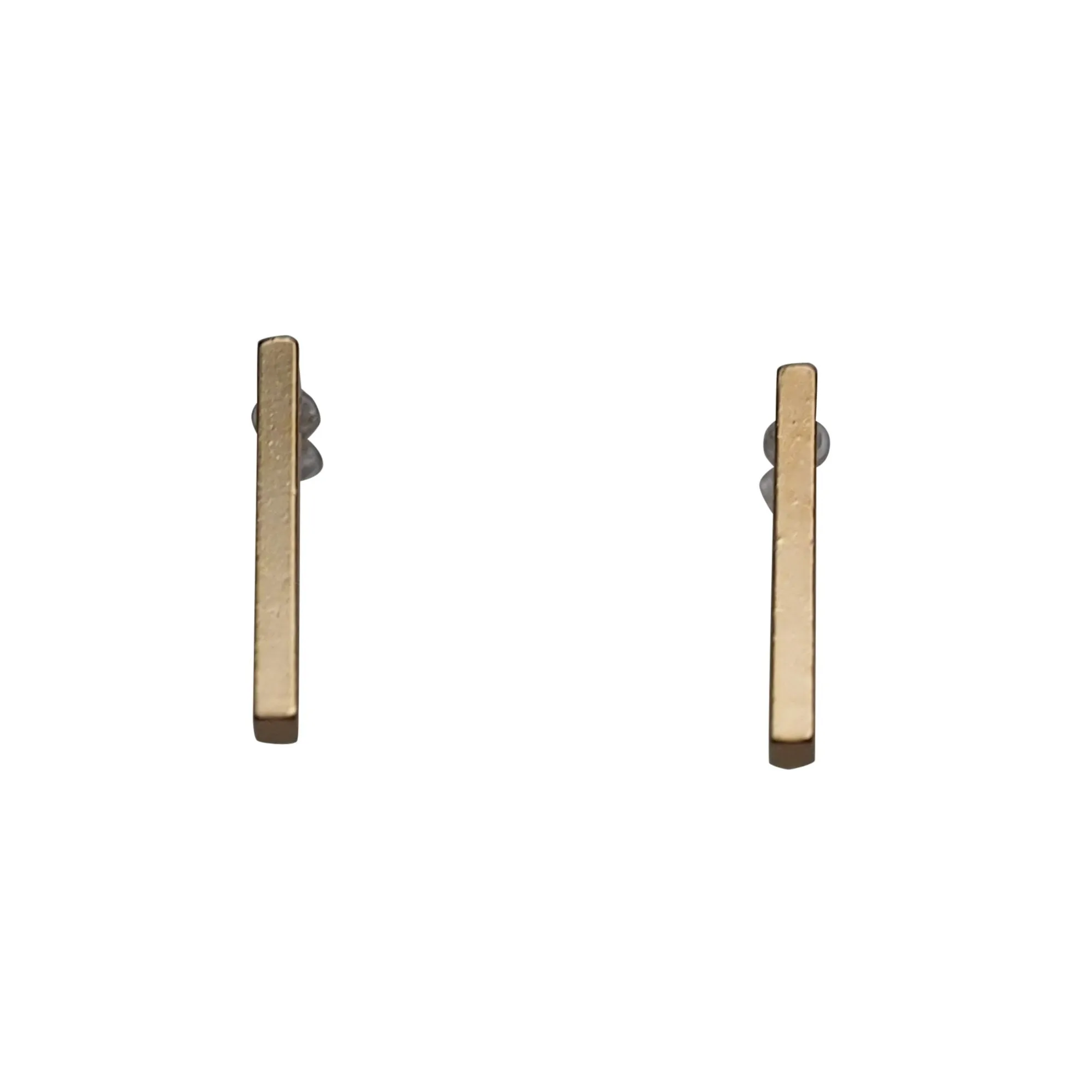 Minimal short bar invisible clip on earrings ( Gold tone )