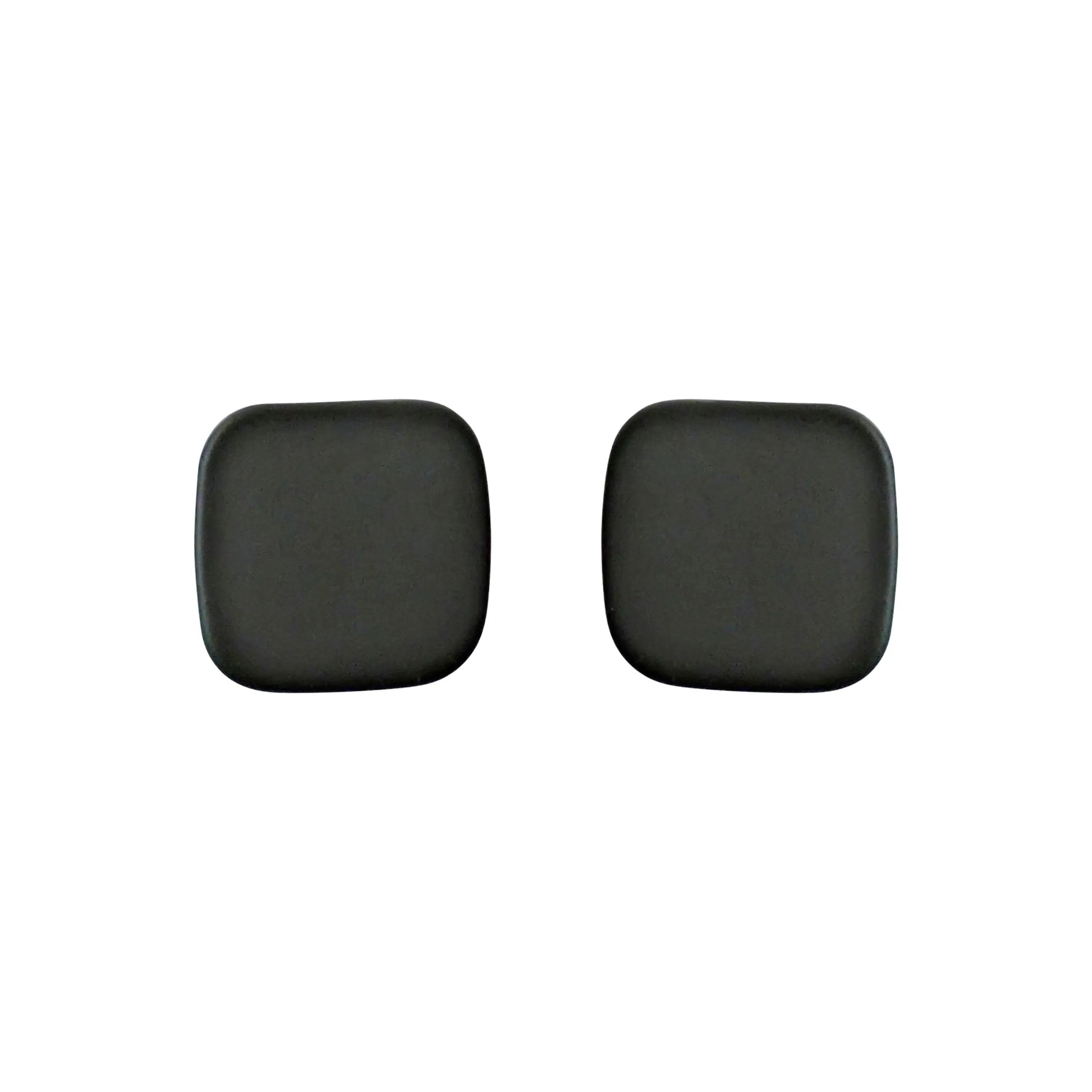 Minimal Square Moss Green Invisible Clip On Earrings