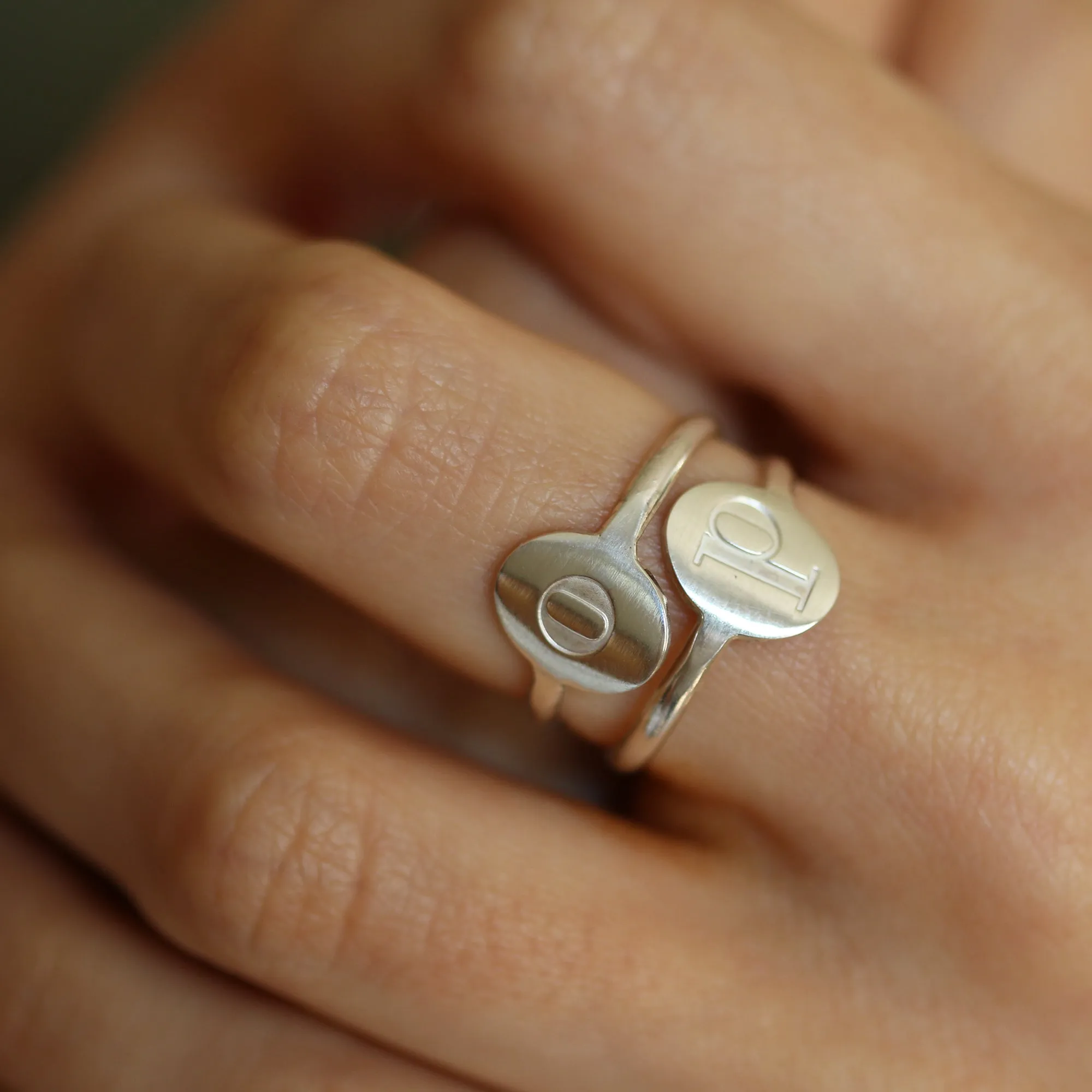 Modern Letter Initial Ring by Christina Kober