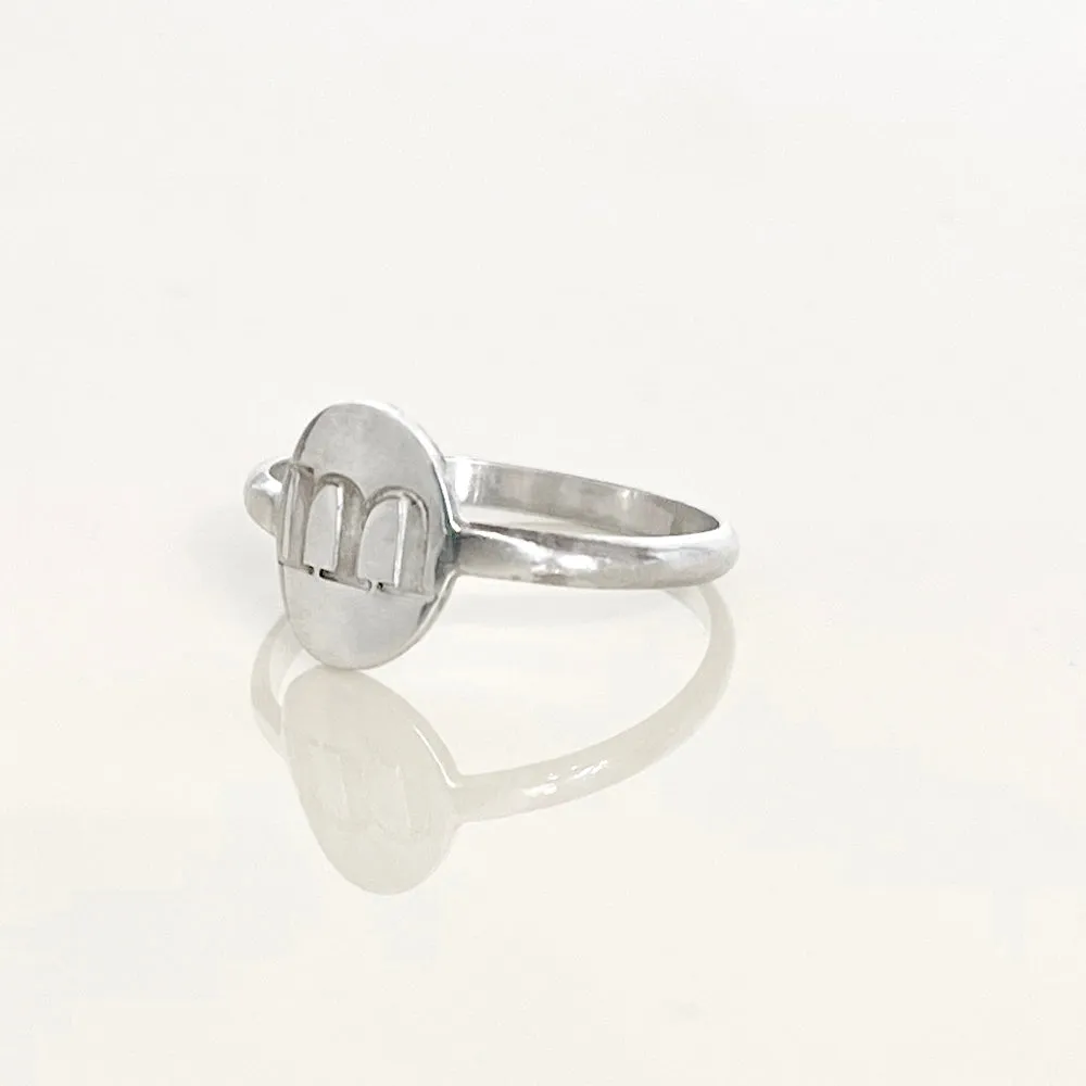Modern Letter Initial Ring by Christina Kober