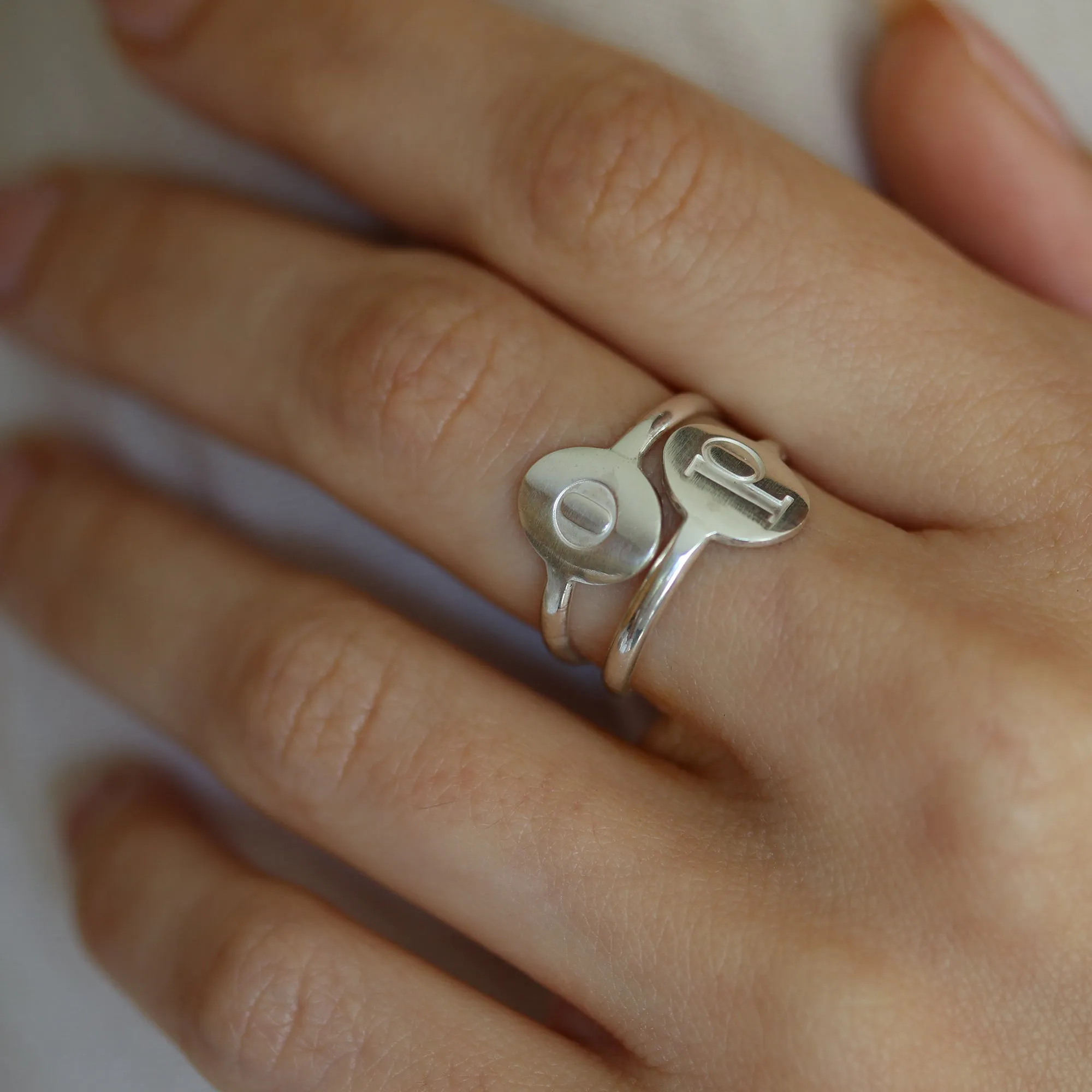 Modern Letter Initial Ring by Christina Kober