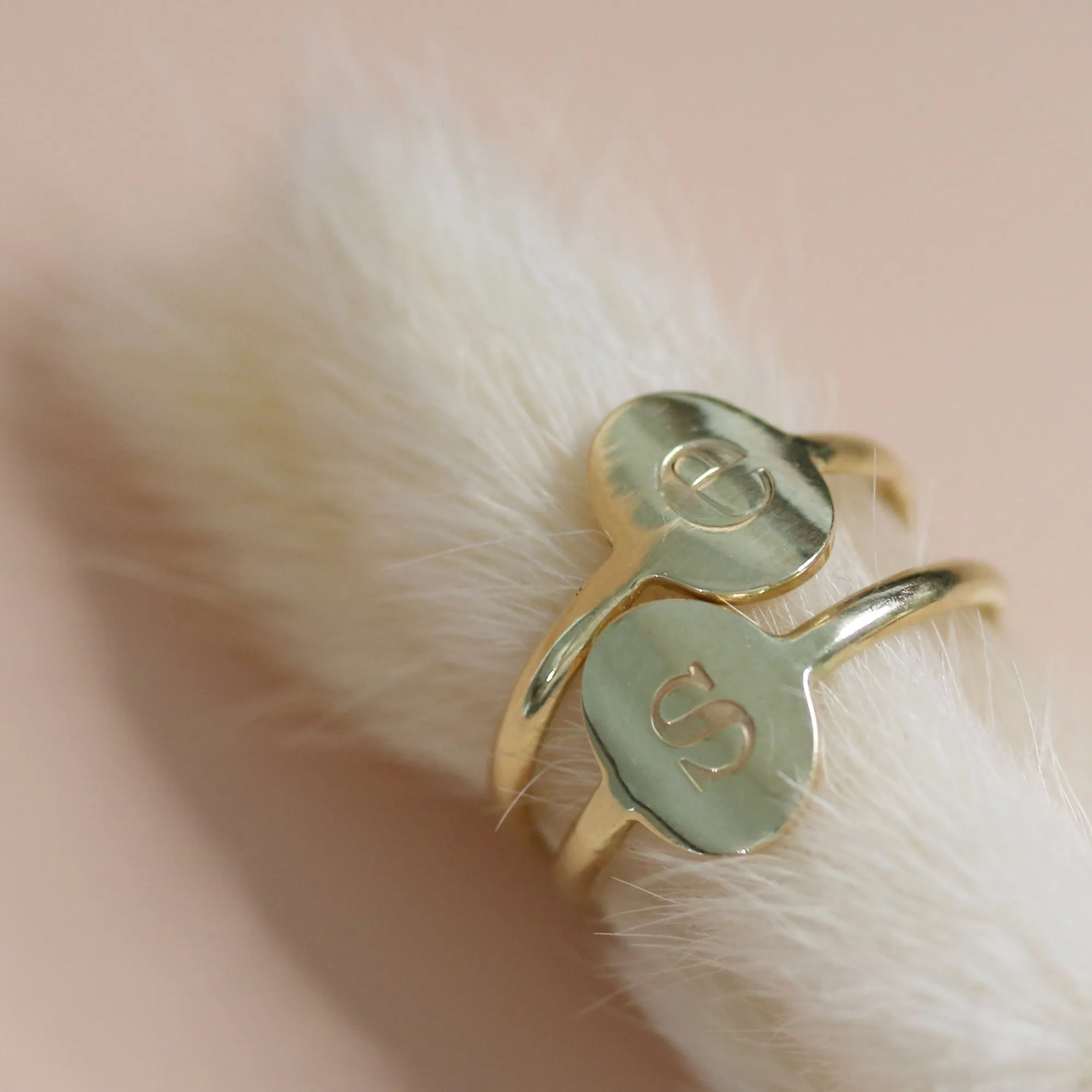 Modern Letter Initial Ring by Christina Kober