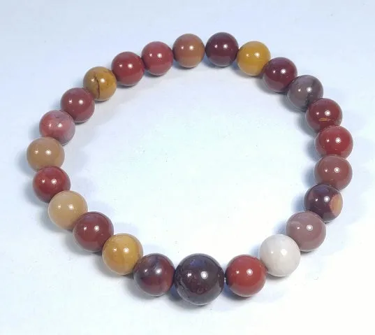 Mookaite Stretchy Beaded Bracelet - Wrist Mala Prayer Beads - 8mm
