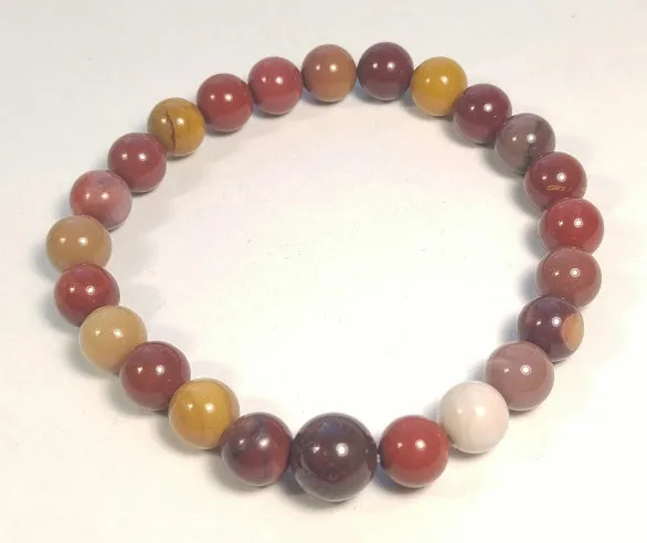 Mookaite Stretchy Beaded Bracelet - Wrist Mala Prayer Beads - 8mm