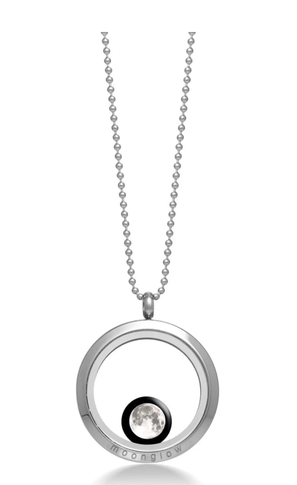 Moonglow Stainless Steel Locket and Beaded Chain