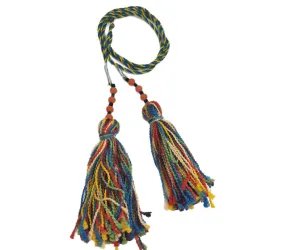 Multi Color Braided Cotton Cord Rope Waist Belt With Tassel