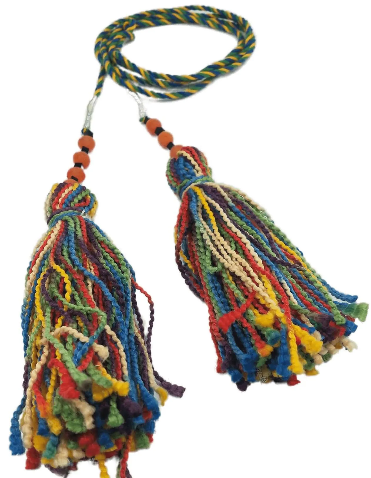 Multi Color Braided Cotton Cord Rope Waist Belt With Tassel
