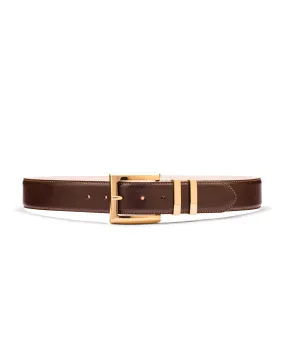 Naomi brown leather waist belt