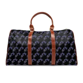 Navy Blue Floral Waterproof Travel Bag