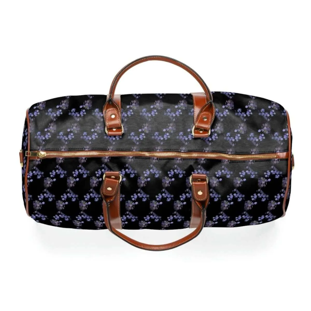Navy Blue Floral Waterproof Travel Bag