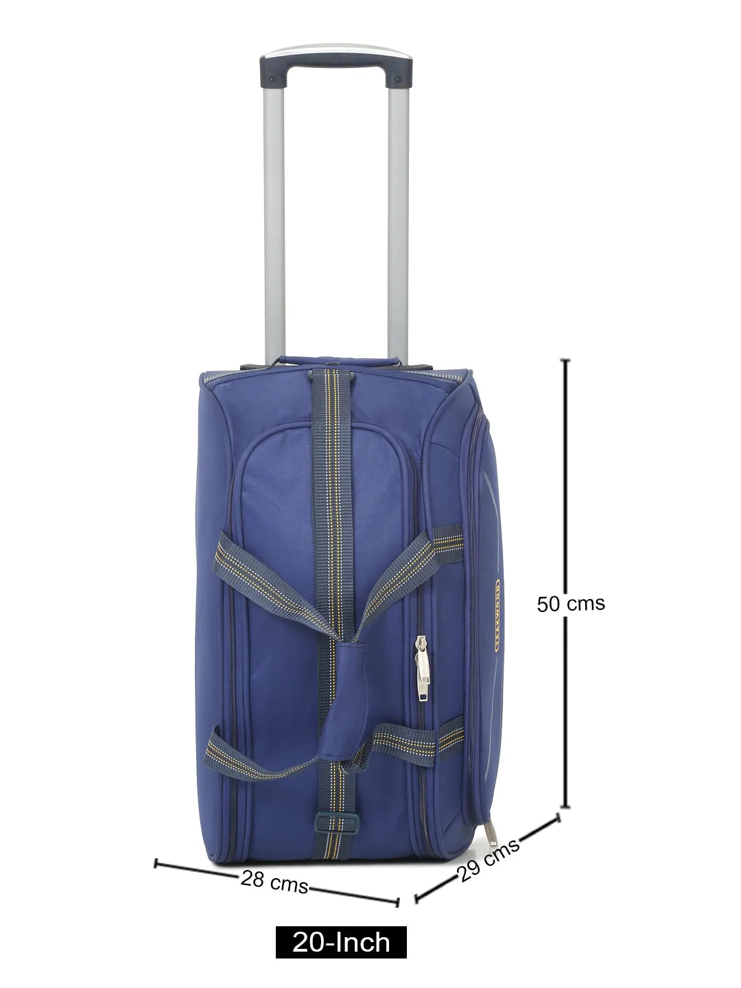 Navy Printed Cabin Duffel Trolley Bag