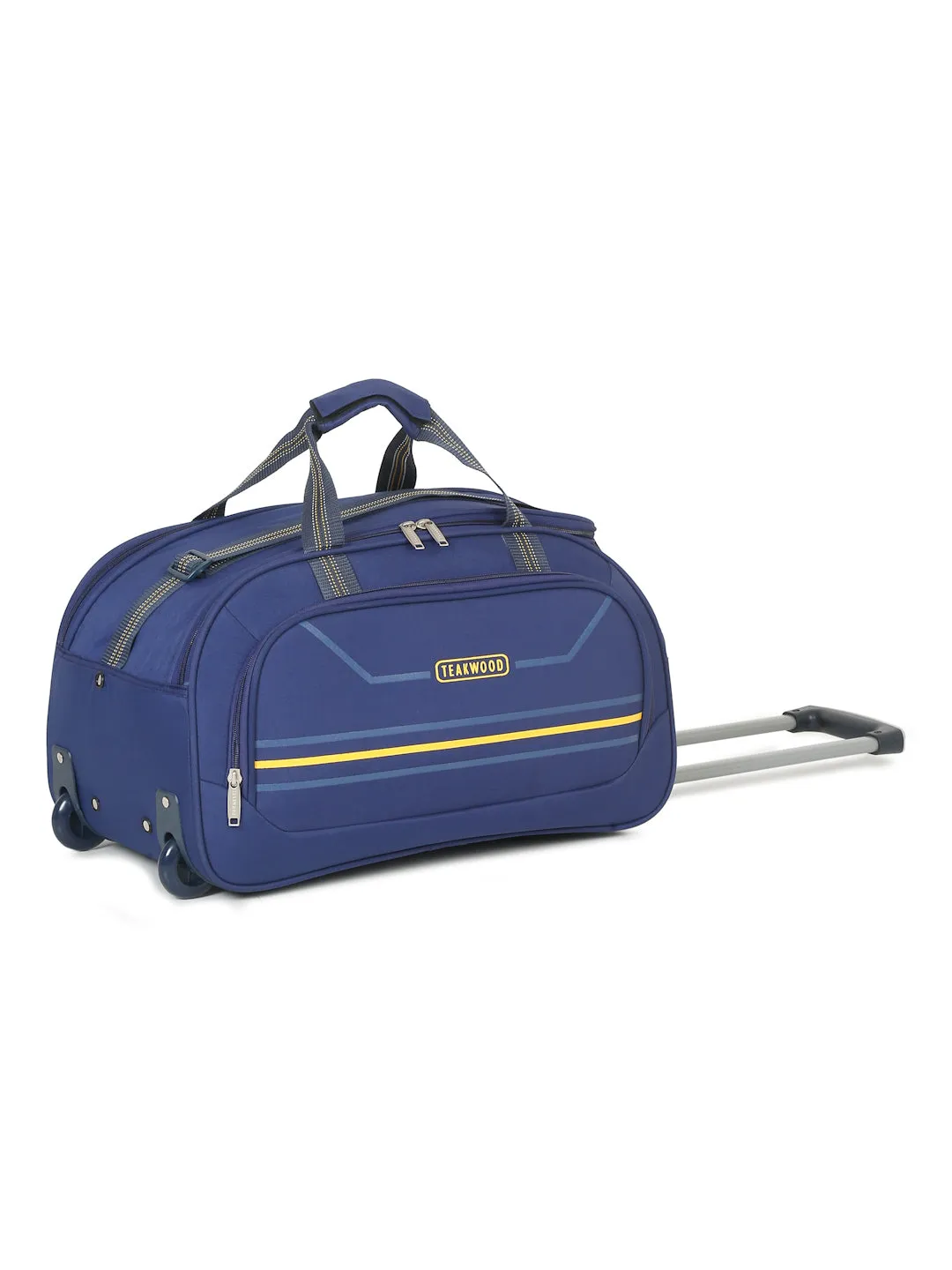 Navy Printed Cabin Duffel Trolley Bag