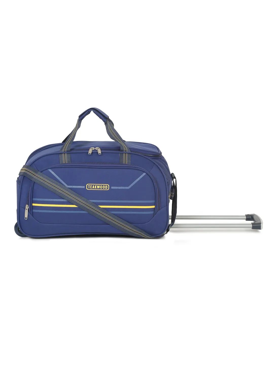 Navy Printed Cabin Duffel Trolley Bag