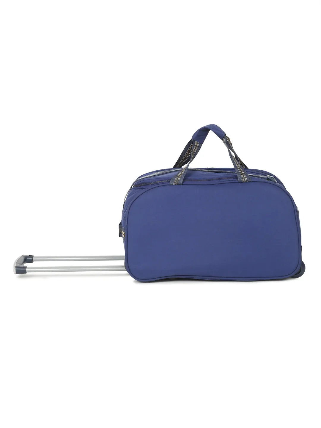 Navy Printed Cabin Duffel Trolley Bag