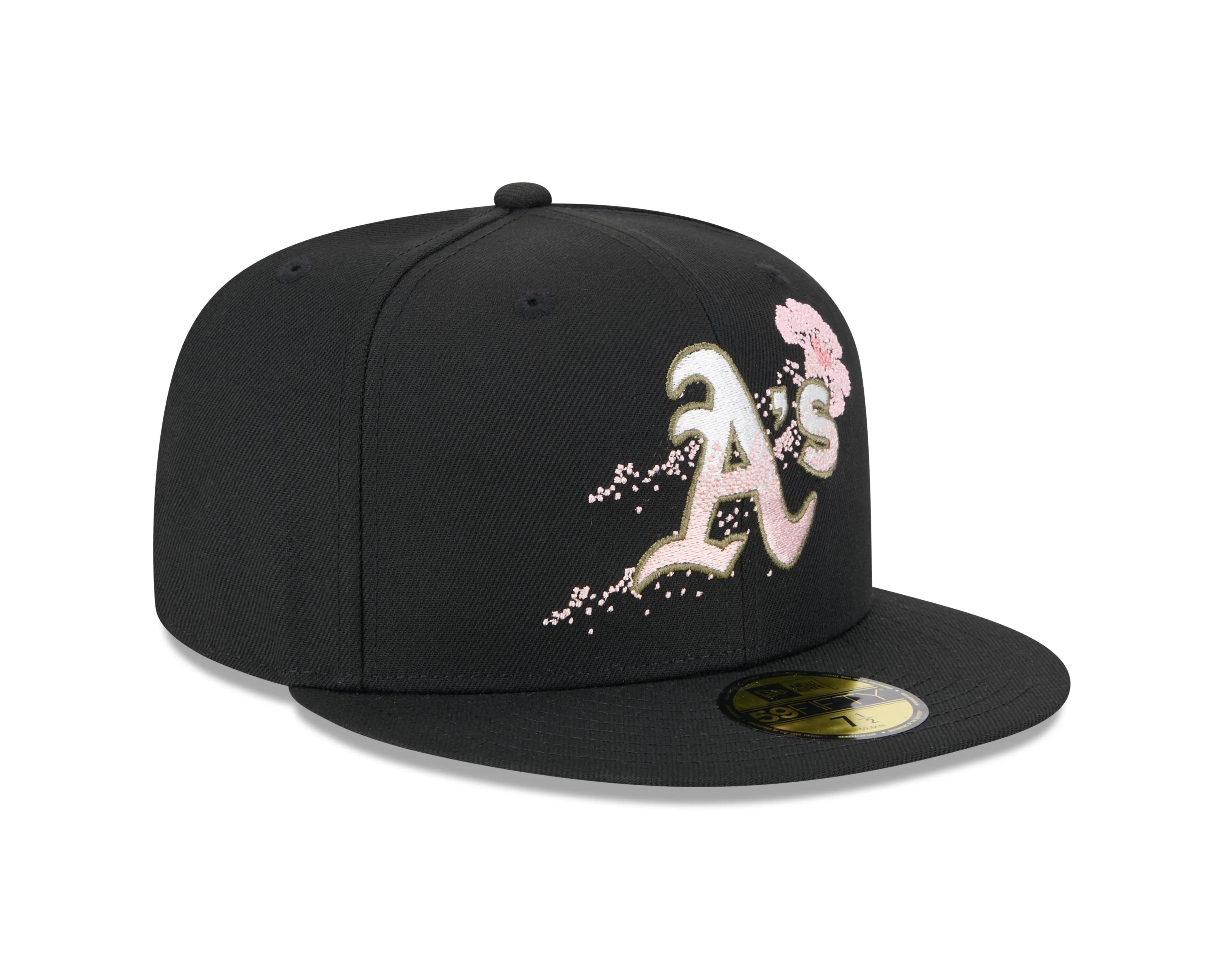 New Era - 59fifty Fitted Cap - Oakland Athletics - DOTTED FLORAL - Black