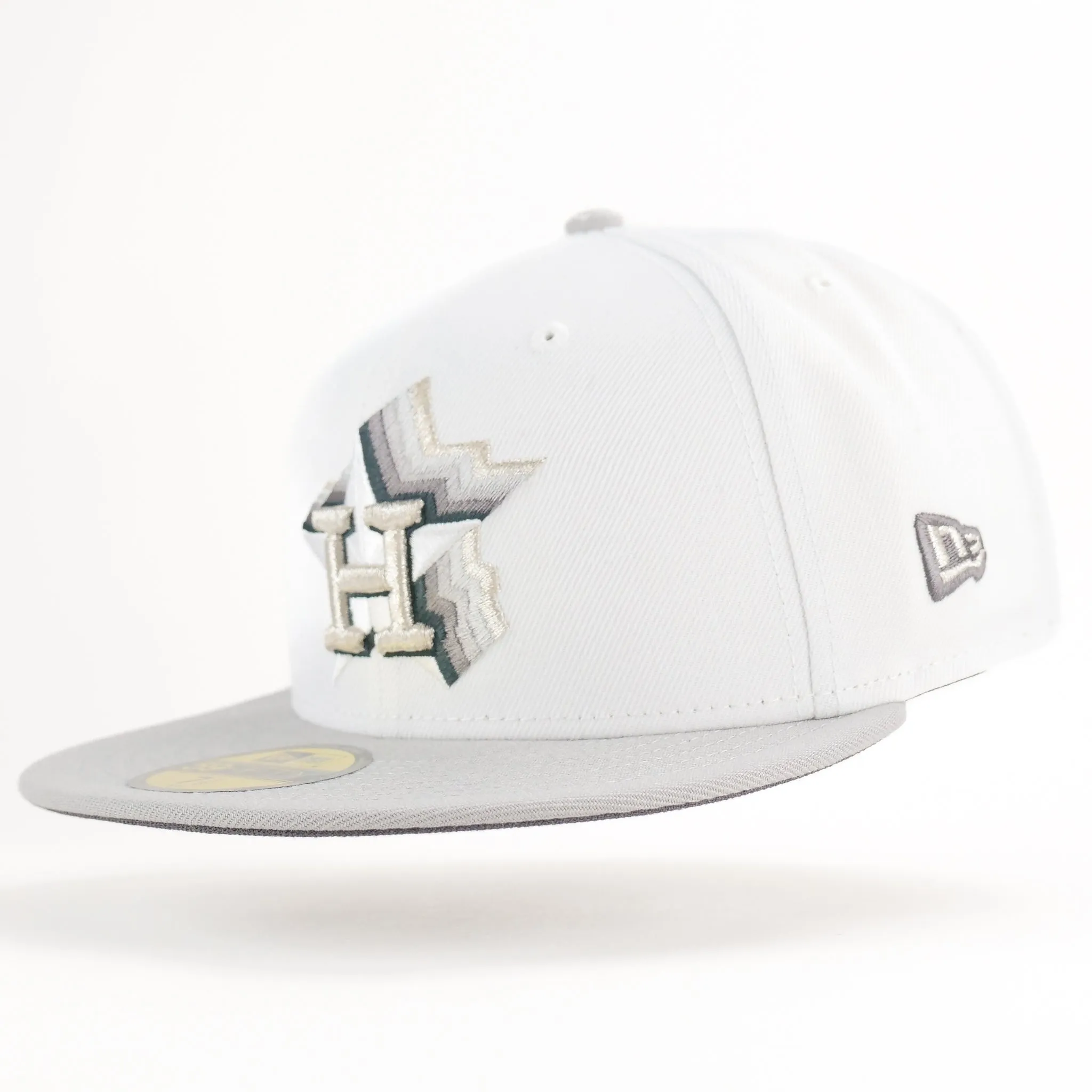 New Era Custom Exclusive 5950 Houston Astros (White Metallic Silver Shockwave) 20 Years Coammerative Patch