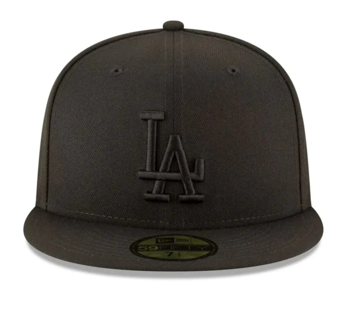 New Era Los Angeles Dodgers Blacked out  World Series Champions Patch 59fifty Fitted Cap