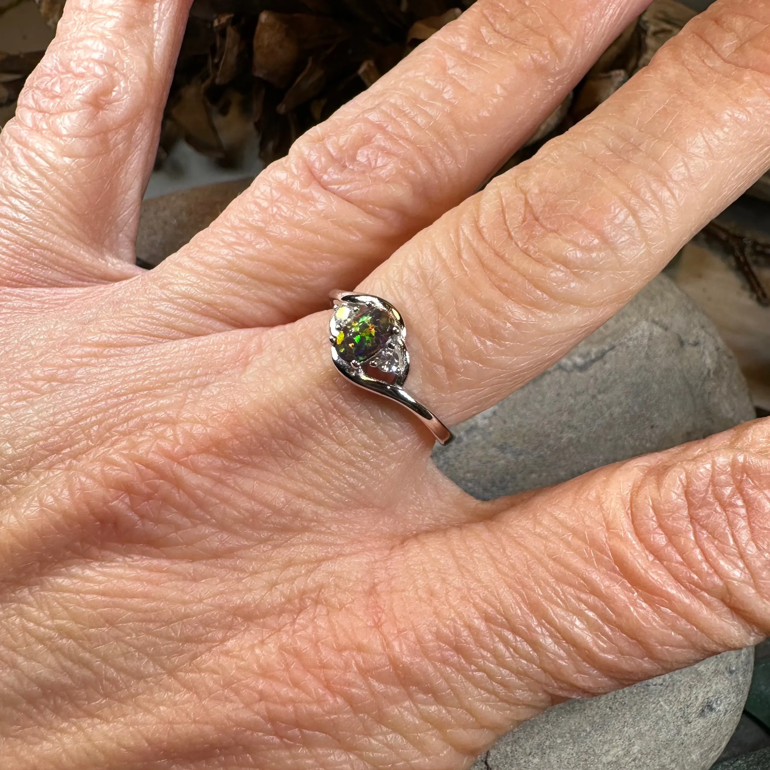 Nya Black Fire Opal Ring