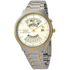 Orient Perpetual Calendar World Time Automatic Gold Dial Men's Watch FEU00000CW