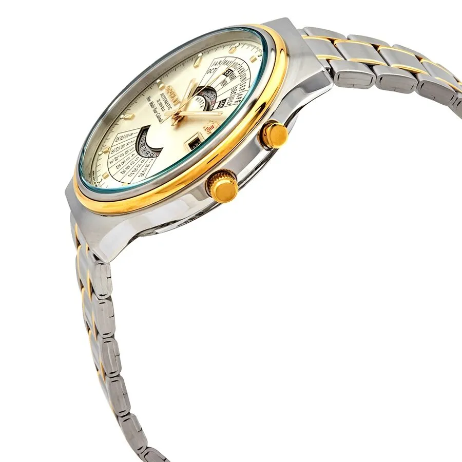 Orient Perpetual Calendar World Time Automatic Gold Dial Men's Watch FEU00000CW