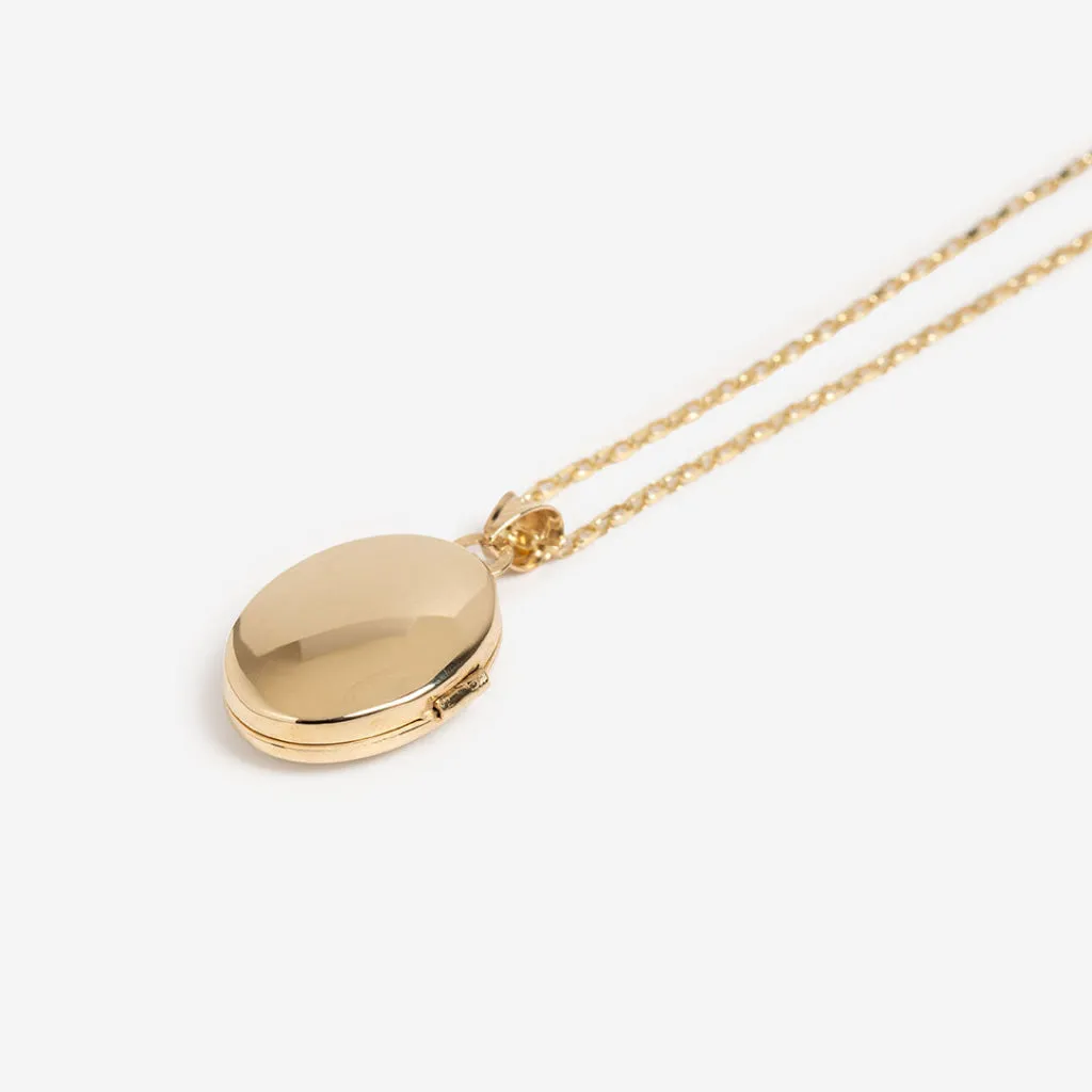 Oval Locket Necklace Medium | 9ct Gold