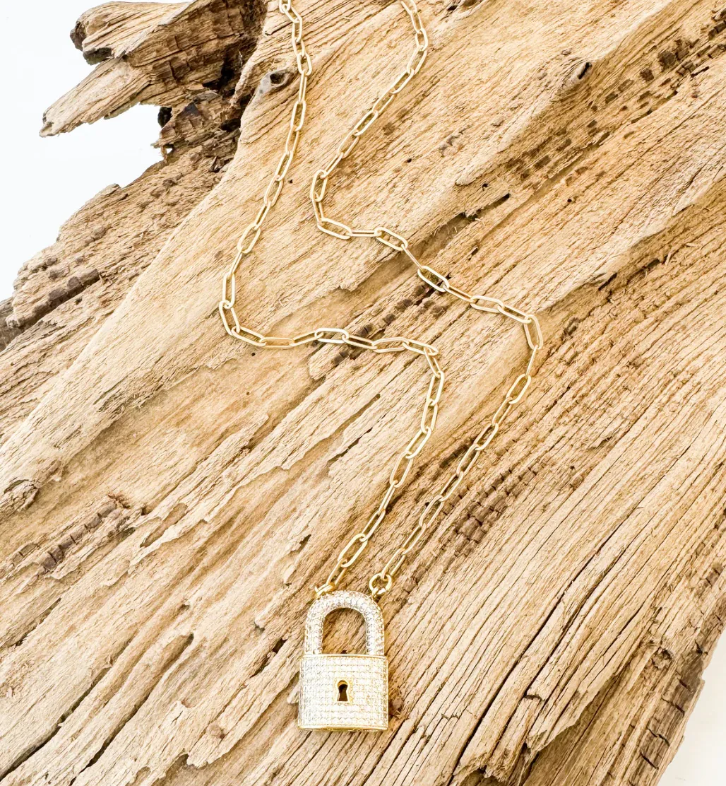 Paperclip Pave Locket