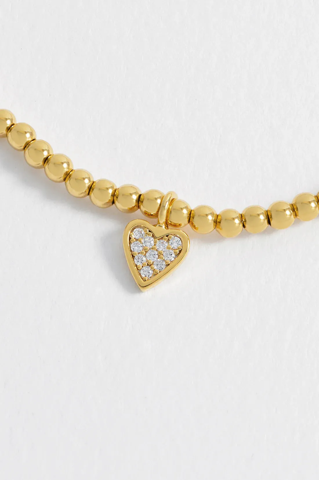 Pave Heart Sienna Bracelet Gold Plated